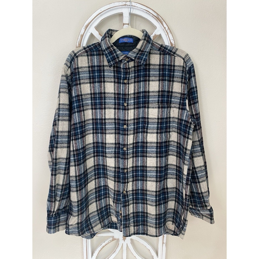 Vintage Pendleton Pure Virgin Wool Flannel Shirt Large